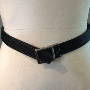 Girls Leather Style Belt Chrome Buckle Approx. 28"